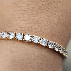 NWT Marchesa Gold-Tone Cubic Zirconia Tennis Style Flex Bracelet